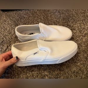 BRAND NEW WOMENS ALL WHITE SLIP ON VANS